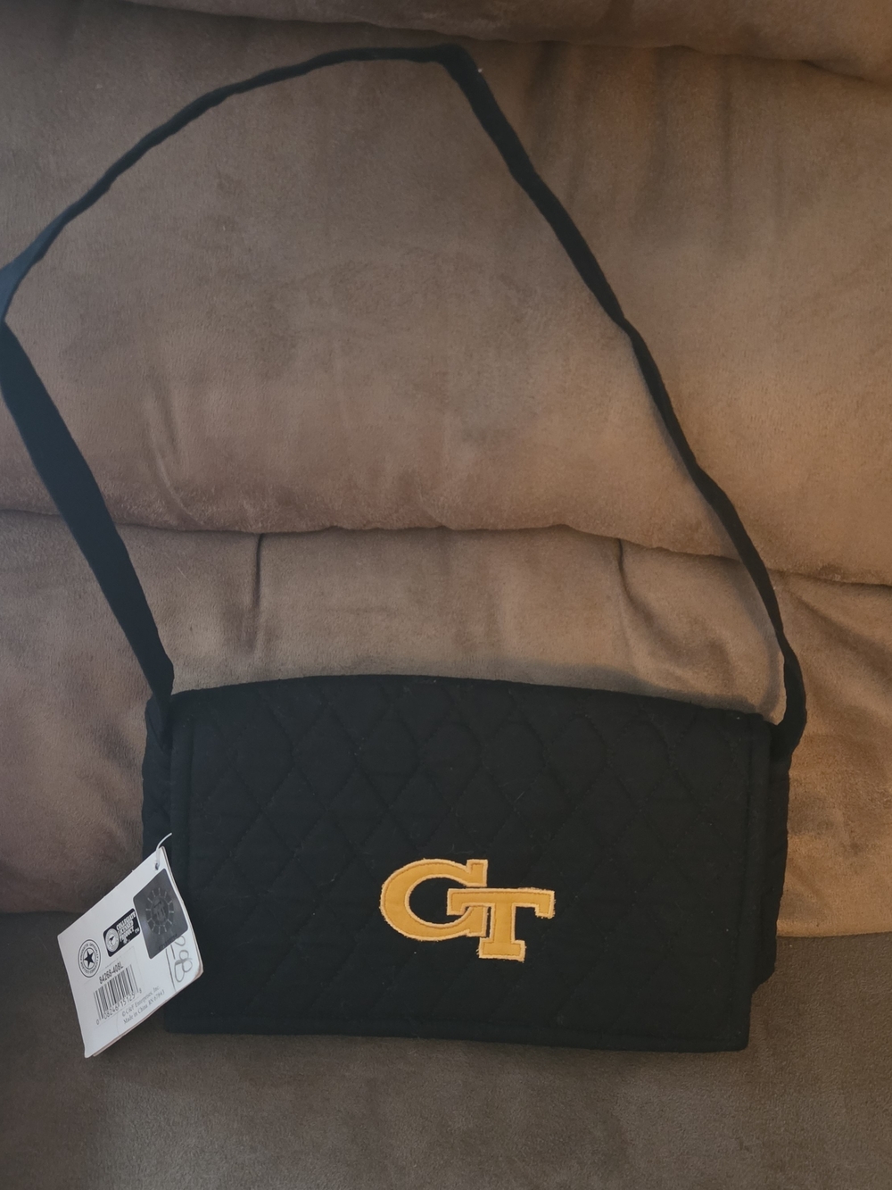 Georgia Tech Yellow Jackets Blanket Tote Bag Picnic Time Black Quilted NWT NCAA